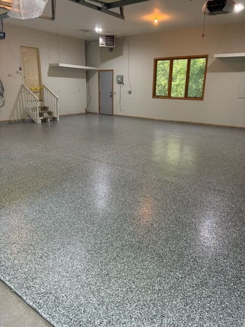 Gallery photos for Garage Transformation with Flaked Epoxy in Maple Grove: Image #1