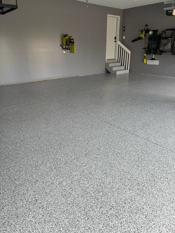 Project Garage Transformation with Flaked Epoxy Flooring image
