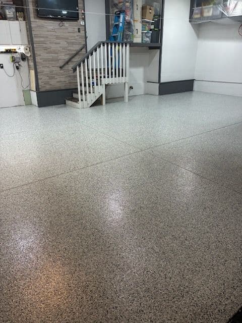 Stunning Garage Transformation with Flaked Epoxy